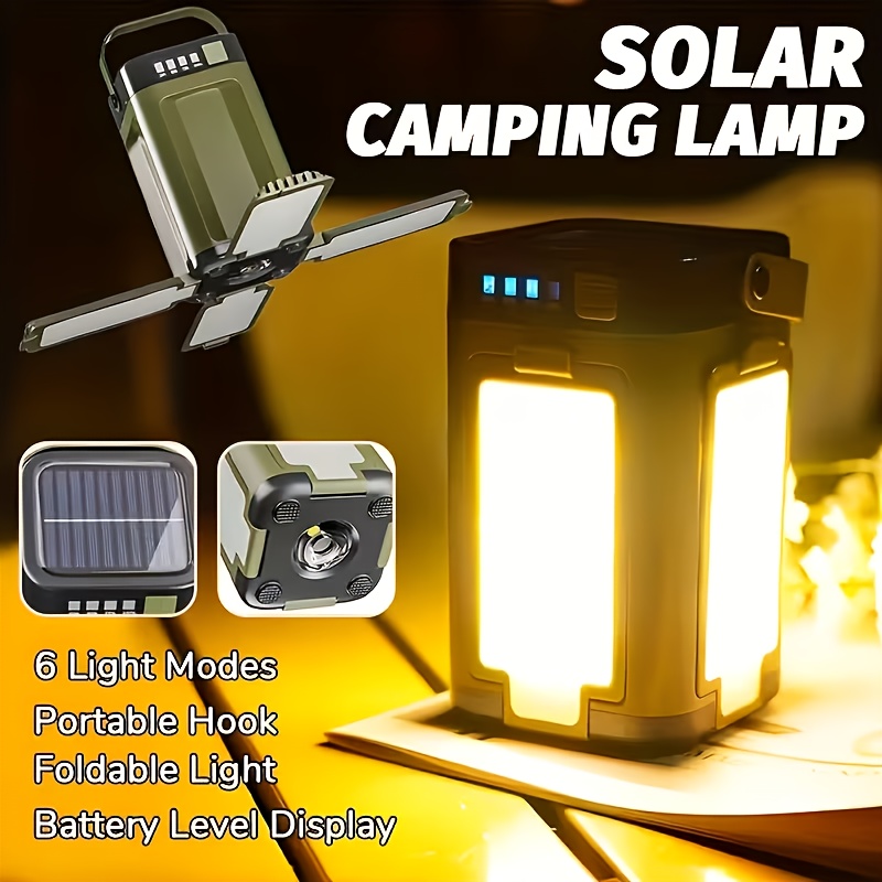 Outdoor Camping Tent - Lampada Solare Portatile da Campeggio, Ricarica