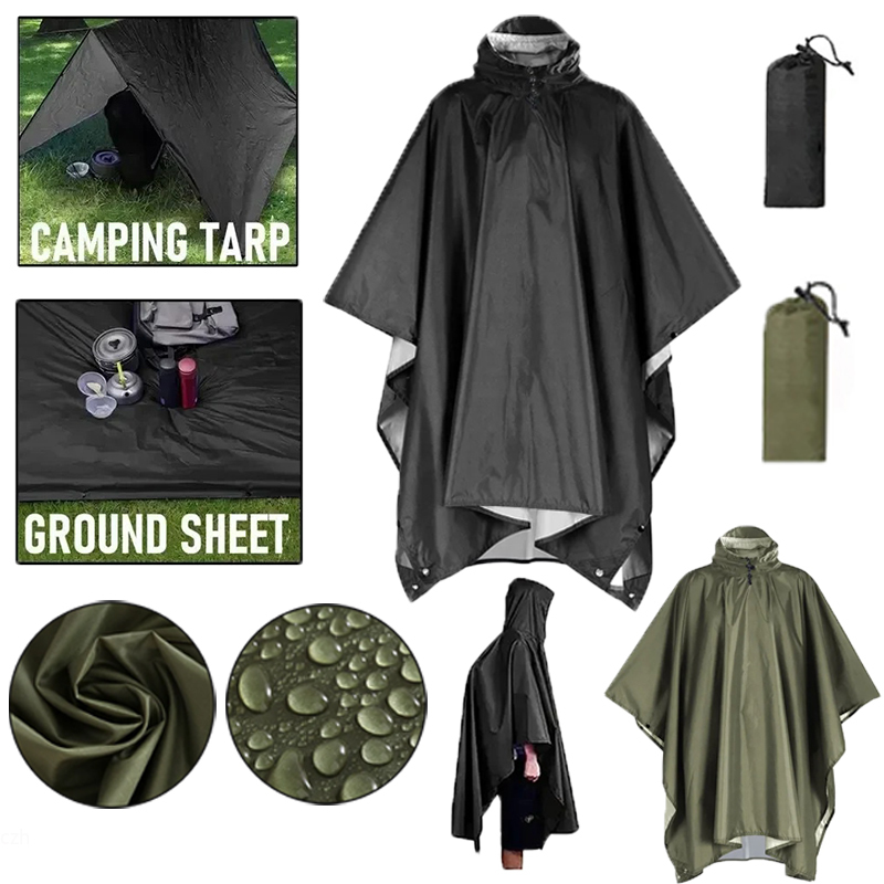Camping Rain Poncho - Impermeabile militare da esterno 3 in