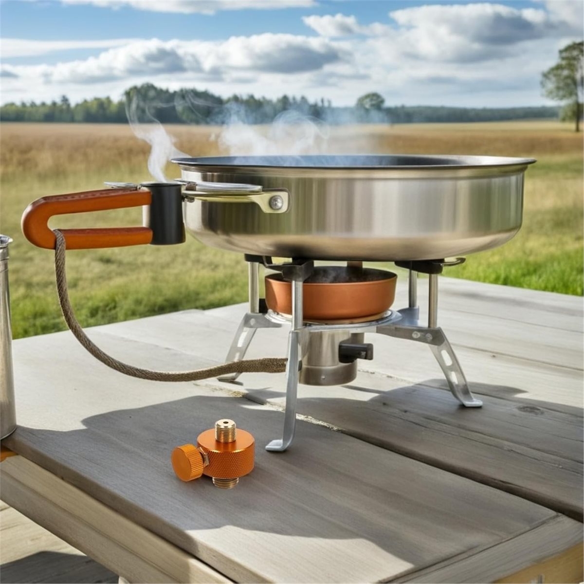 Outdoor Und Camping - Adattatore per fornello da campeggio con