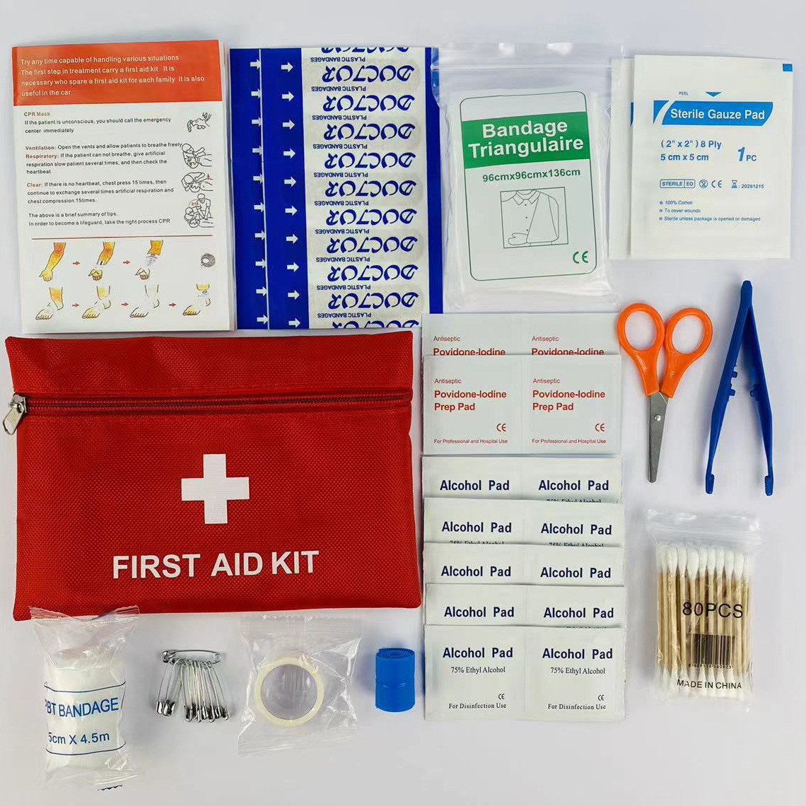 First Aid Kit Camping - Kit di Pronto Soccorso da 14