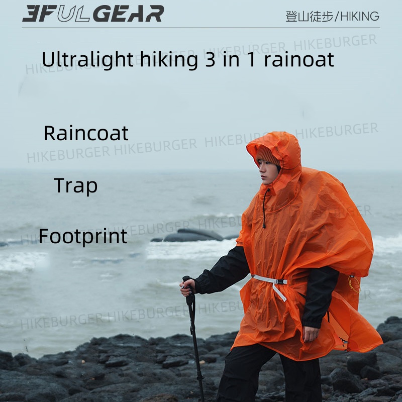Camping Rain Poncho - Poncho Antipioggia 3 in 1 3F