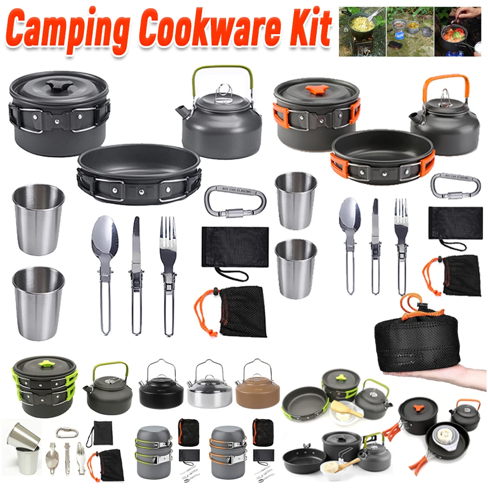 Camp Cooking Set - Kit da Cucina da Campeggio: Bollitore,