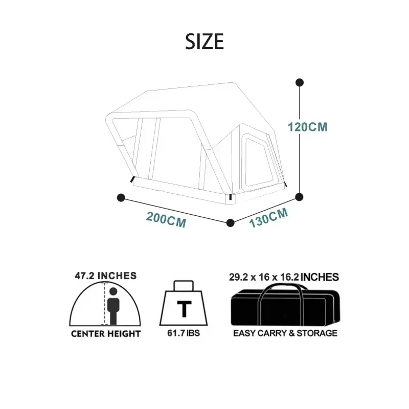 Tenda da Tetto Gonfiabile per  - Outdoor Camping Inflatable Tent recensione e prezzo