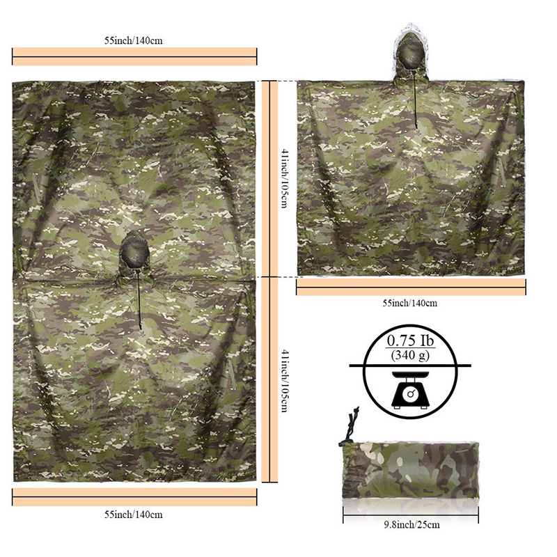 Impermeabile Mimetico Tattico  - Camping Rain Poncho recensione e prezzo