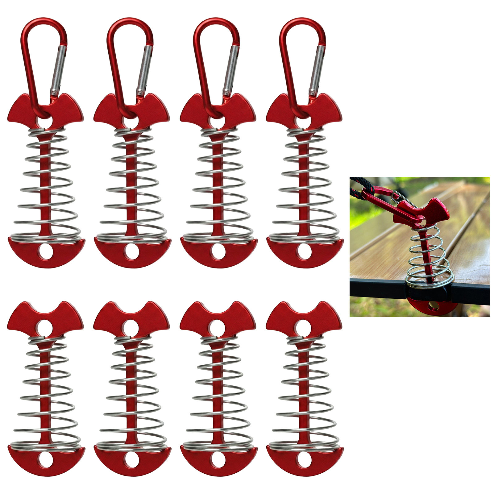 8 Pezzi Ganci a Molla Regolabi - Outdoor Camping Decke recensione e prezzo